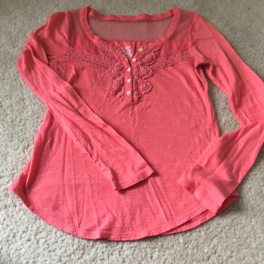 Women’s long sleeve shirt with sheer